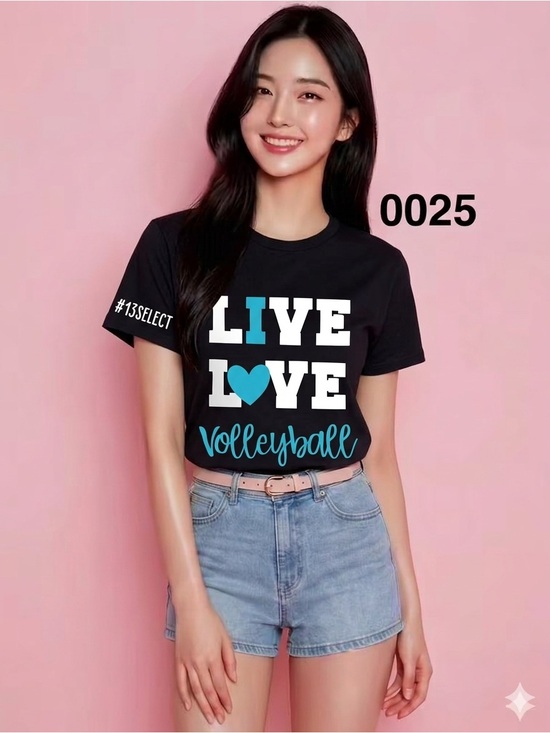 Gildan Tops - Gildan Black T‑Shirt with White and Teal Graphic